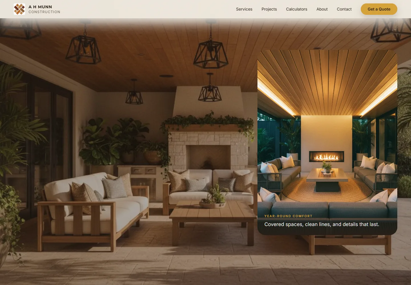 A H Munn Construction homepage