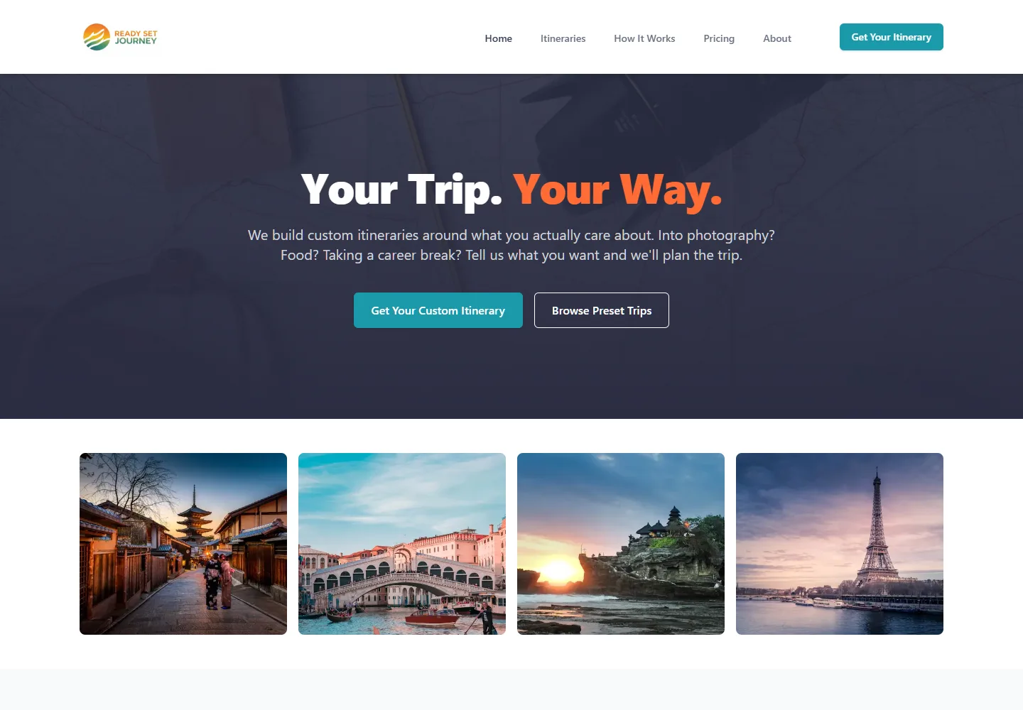 Ready Set Journey homepage